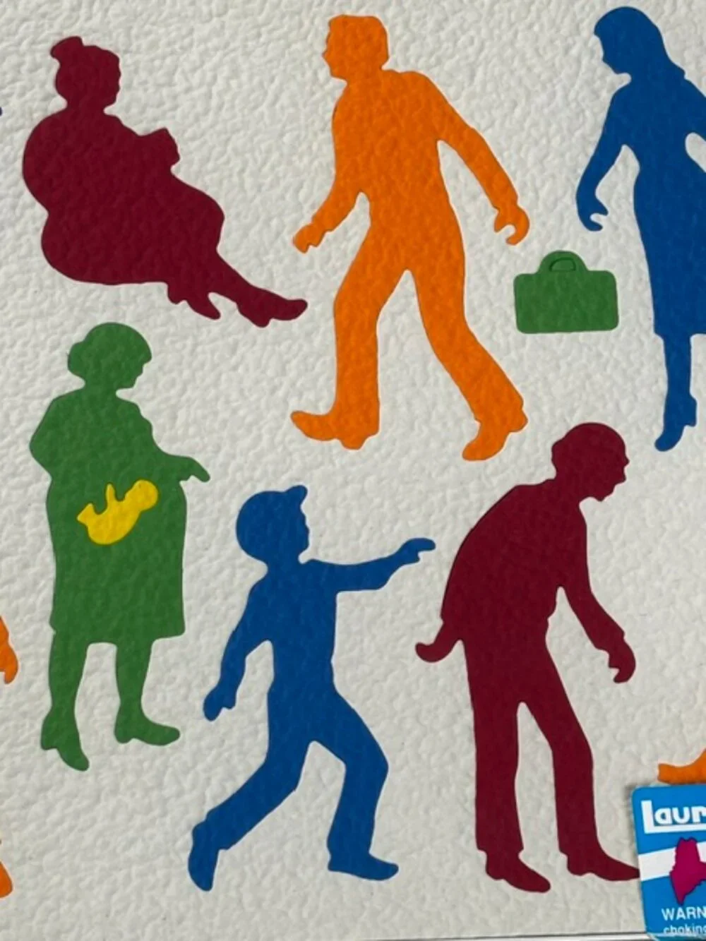 Vtg Lauri Familiar People 2250 Crepe Foam Puzzle Kids Multicolor Silhouettes USA